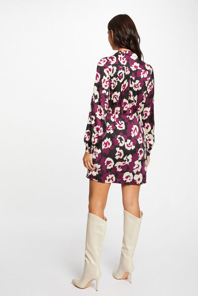 Fitted dress with floral print multico ladies'