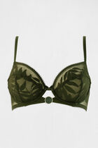 Underwire bra khaki green ladies'