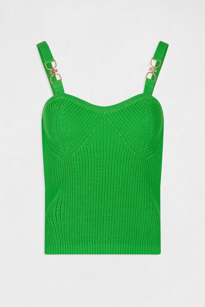 Vest top with ornaments green ladies'