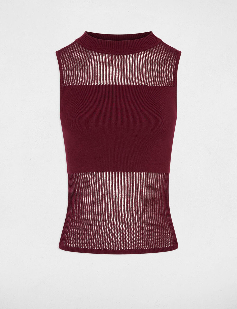 Sleeveless knitted top bordeaux women
