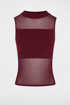 Sleeveless knitted top bordeaux women