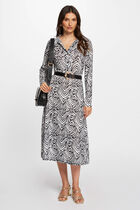 Printed straight midi dress multicolored women