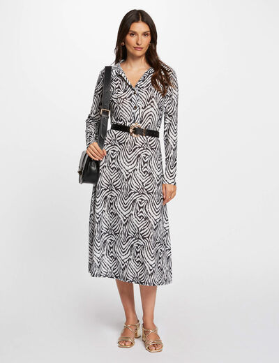 Printed straight midi dress multicolored women