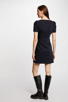 Zipped fitted short dress navy women