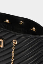 Sac cabas matelassé noir femme
