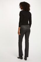 Pantalon bootcut enduit noir femme