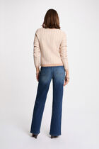 Fitted jacquard cardigan taupe women