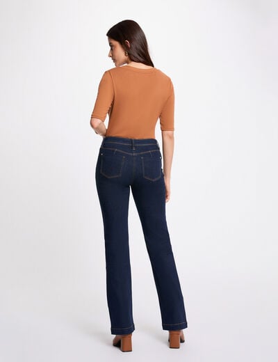 high waisted bootcut jeans raw denim women High-waisted bootcut jeans raw denim women