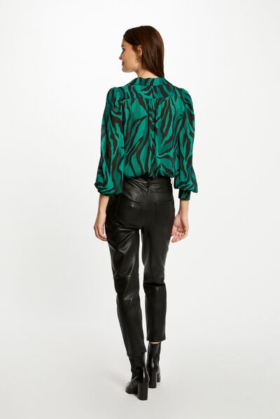 3/4-length sleeved shirt animal print multico ladies'