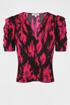 Short-sleeved t-shirt abstract print multicolored women