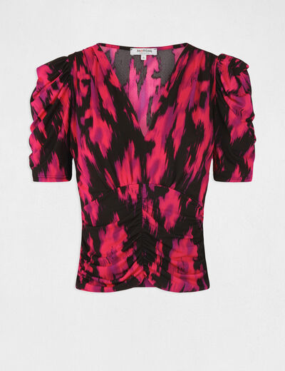 Short-sleeved t-shirt abstract print multicolored women