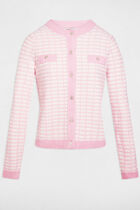 Fitted jacquard cardigan pink women