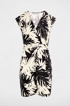 Printed fitted mini dress multicolor women