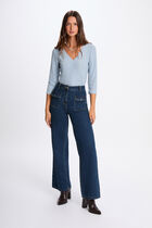 3/4-length sleeved t-shirt sky blue women