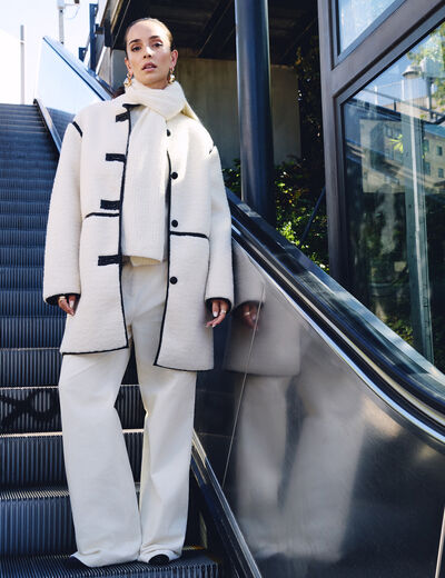 oversized fluffy coat beige women Oversized fluffy coat beige women