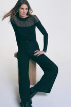 Long-sleeved ribbed jumper black women