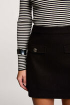 Robe courte droite 2-en-1 noir femme
