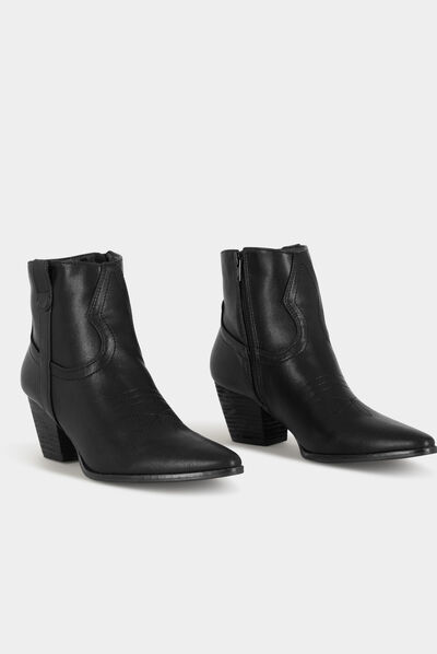Metallised boots with heels black ladies'