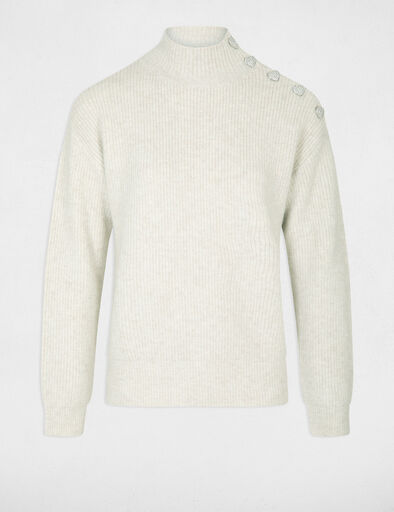 long sleeved jumper with buttons ivory women Long-sleeved jumper with buttons ivory women
