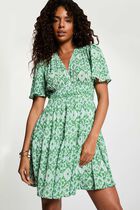 Short dress with V-neck multicolor women