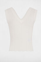 Sleeveless knitted vest top white women