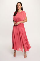 Draped long dress antique pink women