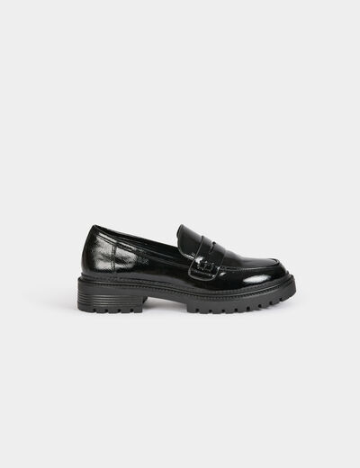 Patent loafers black women