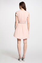 Loose mini dress light pink women