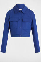 Short buttoned jacket electric blue women