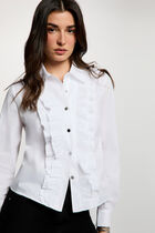 Straight shirt with notch collar white women