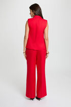 Fitted sleeveless jacket red women
