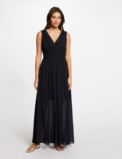 Waisted maxi dress navy ladies'