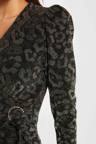 Long-sleeved t-shirt leopard print multico ladies'