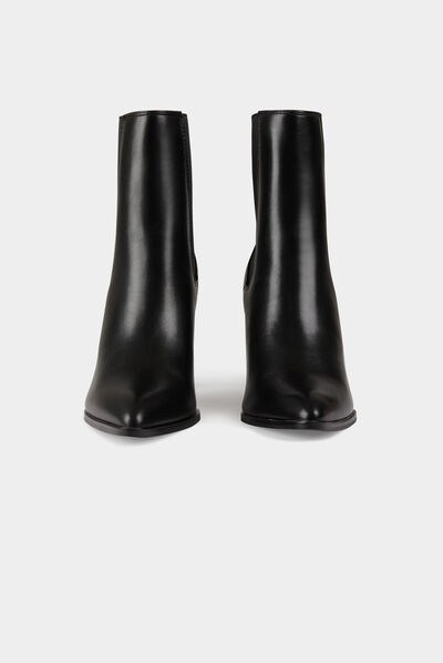 Elasticised boots with heels black ladies'