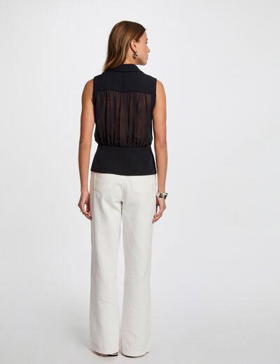 Sleeveless top navy blue women