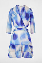Robe courte ajust&eacute;e multicolore femme