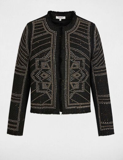 Studded straight jacket black women