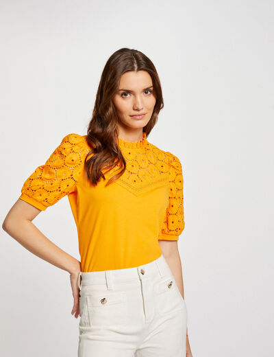 Short-sleeved t-shirt orange ladies'