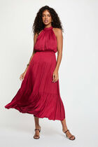 Maxi loose A-line dress bordeaux women