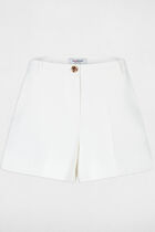 Shorts with decorative button white women