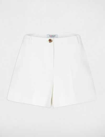 Shorts with decorative button white women