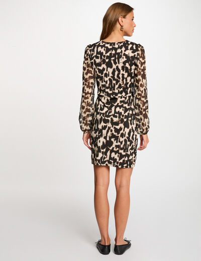 Printed fitted mini dress multicolor women