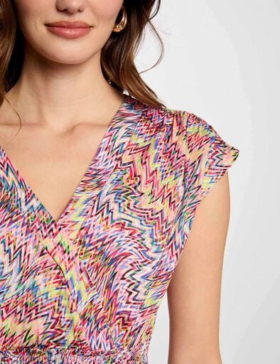 t shirt manches courtes multicolore femme T-shirt manches courtes multicolore femme