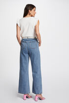 Pleated top with lace ivory women