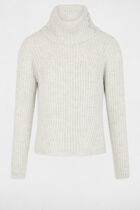 Jumper turtleneck with buttons light grey women