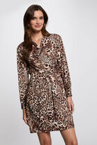 Robe courte ajustée imprimée multicolore femme
