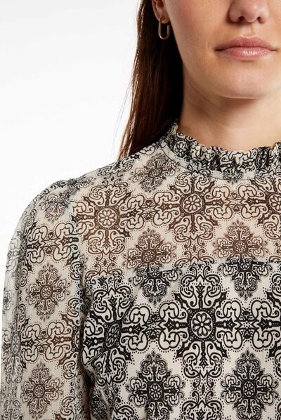 Long-sleeved printed t-shirt multico ladies'