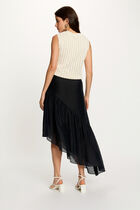 Sleeveless ribbed top cream women