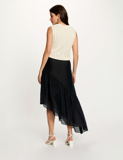 Sleeveless ribbed top cream women