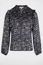 Pleated blouse with V-neck multicolor women